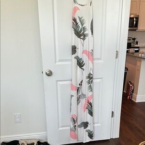 Tropical Leaf Print Maxi Dress - SHEIN